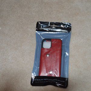 NEW- iPhone 12 mini casely case-red vegan leather wallet case